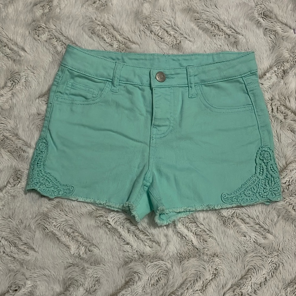 Blue girls denim shorts